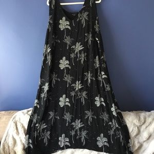 Palm Print Midi sleeveless dress